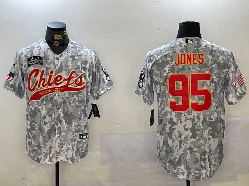 Men%27s Kansas City Chiefs #95 Chris Jones Arctic Camo 2024 Salute to Service Stitched Baseball Jersey